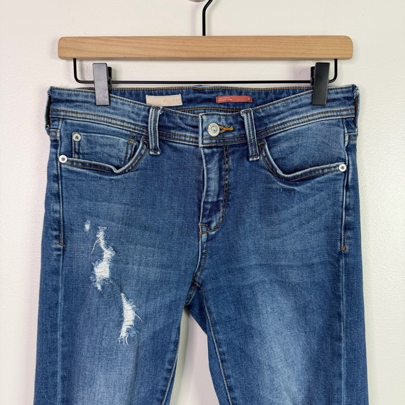 Pilcro Slim Boyfriend Crop Distressed Blue Jeans - Picture 4 of 14